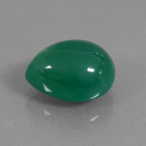 Agata Verde caldo naturale da 7.29 ct, Forma a pera, Traslucido