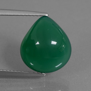 Agata Verde naturale da 6.09 ct, Forma a pera, Traslucido