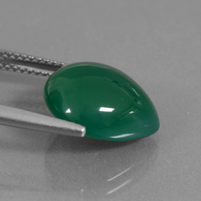Agata Verde naturale da 6.09 ct, Forma a pera, Traslucido
