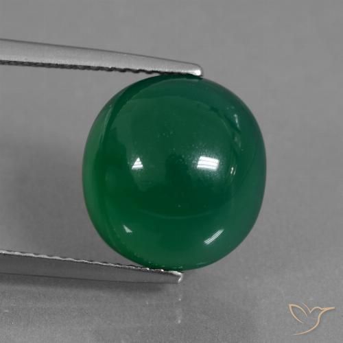 7.02ct Naturale Verde medio Agata, Ovale, Traslucido
