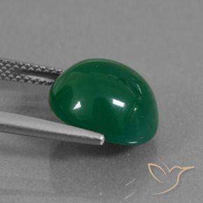 Agata Verde medio naturale da 7.02 ct, Ovale, Traslucido