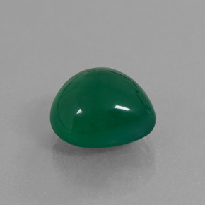 Agata naturale verde da 6,45 ct, taglio a pera, traslucido