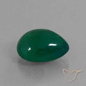 Agata Verde medio naturale da 7.46 ct, Forma a pera, Traslucido