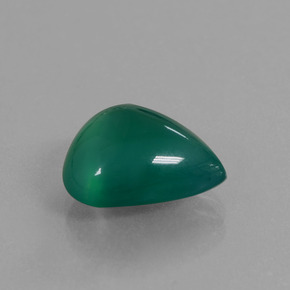Agata naturale verde da 5,89 ct, taglio a pera, traslucido