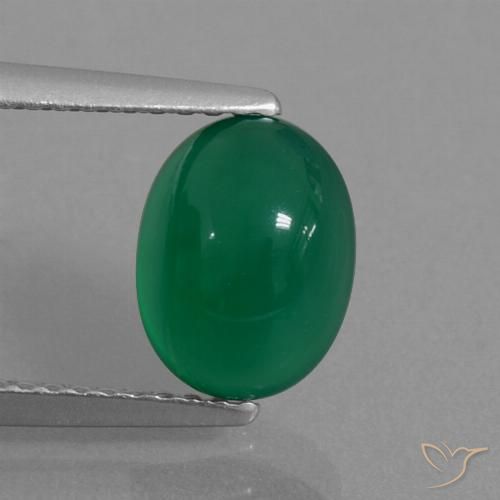 2.24ct Naturale Verde foresta Agata, Ovale, Traslucido