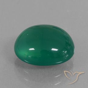 Agata Verde medio intenso naturale da 3.83 ct, Ovale, Traslucido