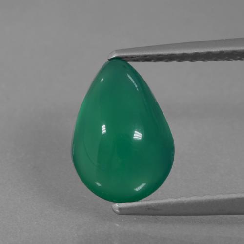 Agata Verde Pino naturale da 2.19 ct, Forma a pera, Traslucido