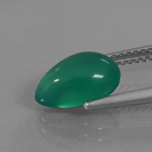 Agata Verde Pino naturale da 2.19 ct, Forma a pera, Traslucido