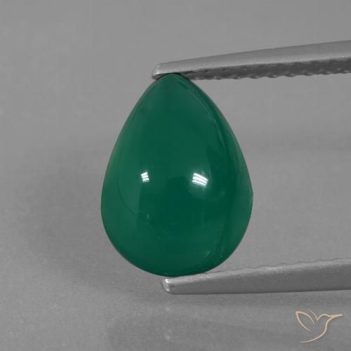 2.54ct Naturale Verde Agata, Forma a pera, Traslucido