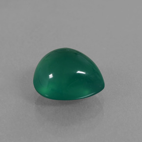 Agata Verde scuro medio naturale da 2.26 ct, Forma a pera, Traslucido