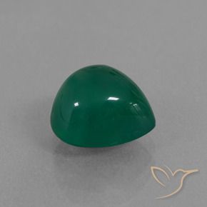 Agata Verde scuro medio naturale da 2.47 ct, Forma a pera, Traslucido