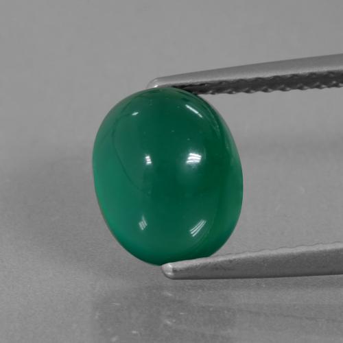 Agata Verde medio naturale da 2.66 ct, Taglio ovale, Traslucido