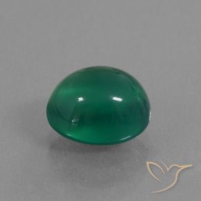Agata Verde medio intenso naturale da 2.46 ct, Ovale, Traslucido