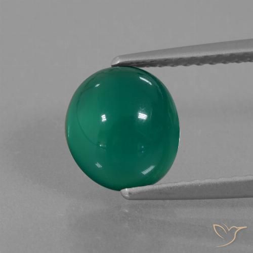 Agata Verde naturale da 2.25 ct, Ovale, Traslucido