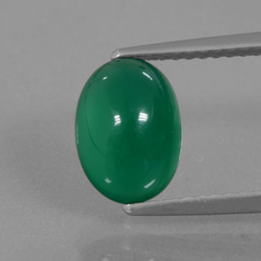 Agata naturale verde da 1,98 ct, taglio ovale, traslucido