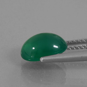 Agata naturale verde da 1,98 ct, taglio ovale, traslucido