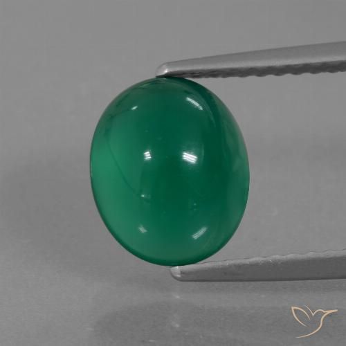 2.40ct Naturale Verde foresta Agata, Ovale, Traslucido
