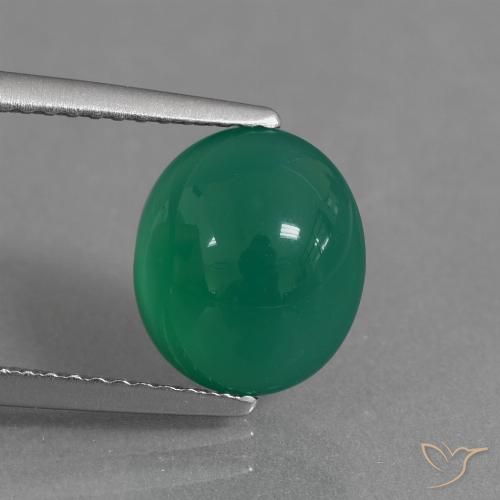 2.81ct Naturale Verde medio Agata, Ovale, Traslucido