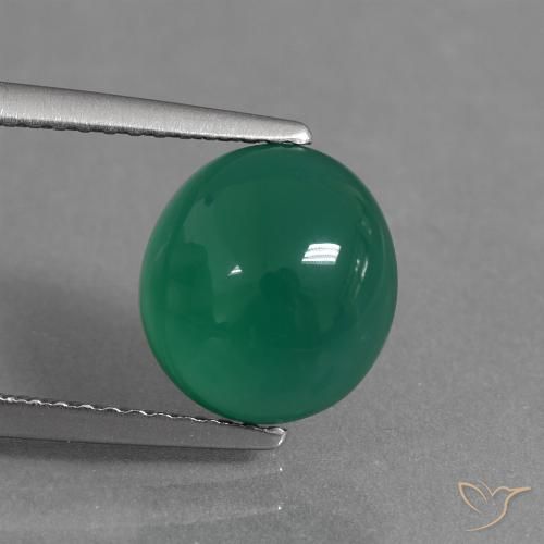 2.75ct Naturale Verde medio Agata, Ovale, Traslucido
