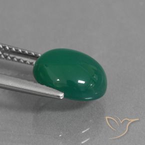 Agata Verde medio naturale da 2.75 ct, Ovale, Traslucido