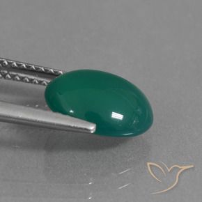 Agata Verde medio naturale da 2.64 ct, Ovale, Traslucido