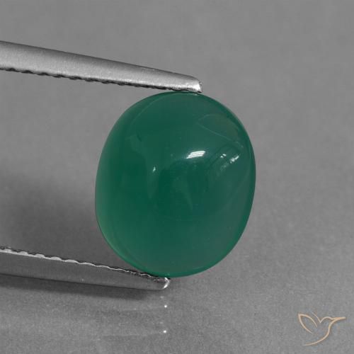 2.53ct Naturale Verde medio Agata, Ovale, Traslucido
