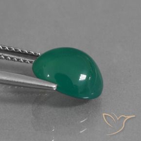 Agata Verde medio naturale da 2.53 ct, Ovale, Traslucido