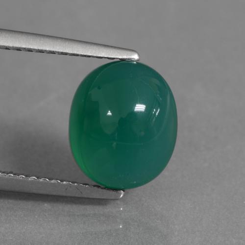 Agata naturale verde da 2,91 ct, taglio ovale, traslucido