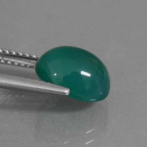 Agata naturale verde da 2,91 ct, taglio ovale, traslucido