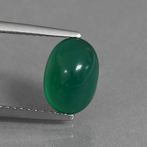 Agata Verde giallastro naturale da 2.31 ct, Taglio ovale, Traslucido