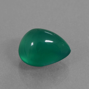 Agata naturale verde da 1,57 ct, taglio a pera, traslucido