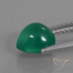 Agata Verde medio naturale da 1.63 ct, Forma a pera, Traslucido