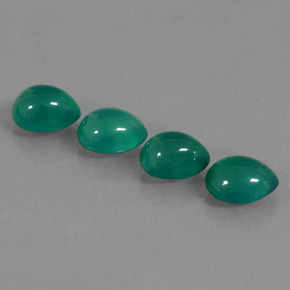 Gemme di Agata Verde medio naturale da 7.94 ct, Forma a pera, Traslucido