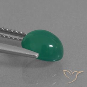 Agata Verde medio naturale da 1.57 ct, Ovale, Traslucido