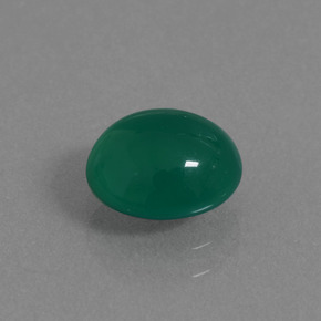 Agata naturale verde da 1,46 ct, taglio ovale, traslucido