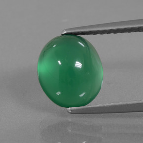 Agata Verde caldo naturale da 2.81 ct, Taglio ovale, Traslucido
