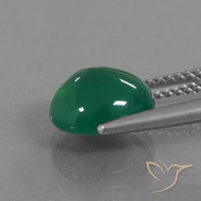Agata Verde foresta naturale da 2.77 ct, Ovale, Traslucido