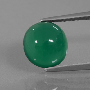Agata naturale verde da 2,54 ct, taglio ovale, traslucido