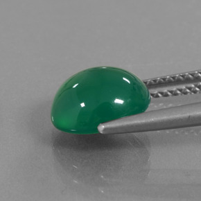 Agata naturale verde da 2,54 ct, taglio ovale, traslucido