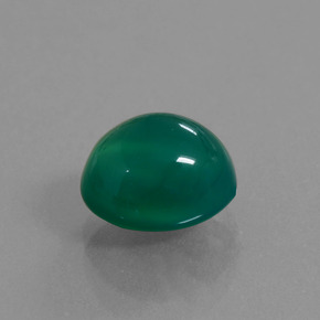 Agata naturale verde da 2,42 ct, taglio ovale, traslucido