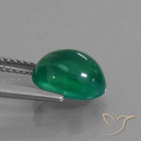 Agata Verde foresta naturale da 2.57 ct, Ovale, Traslucido