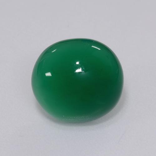 Agata Verde giallastro naturale da 4.37 ct, Taglio ovale, Traslucido
