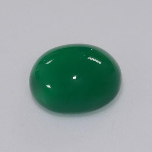Agata Verde giallastro naturale da 4.37 ct, Taglio ovale, Traslucido