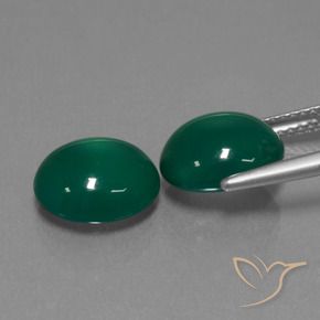 Gemme di Agata Verde naturale da 6.42 ct, Ovale, Traslucido