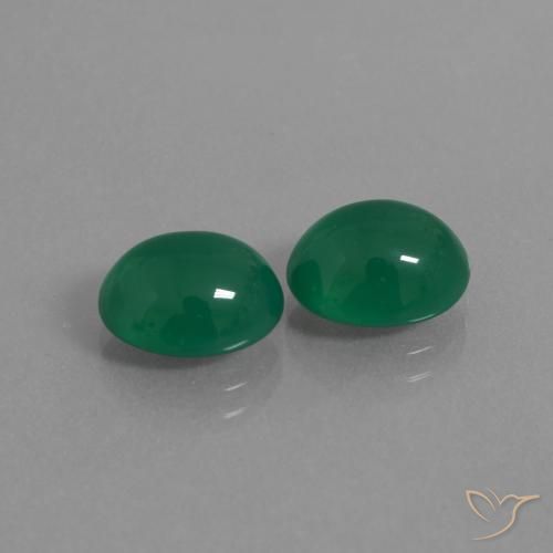 Agata naturale verde da 5,83 ct, taglio ovale, traslucido