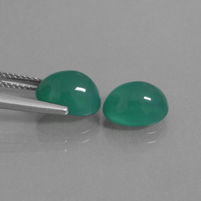 Gemme di Agata Verde medio naturale da 5.36 ct, Taglio ovale, Traslucido