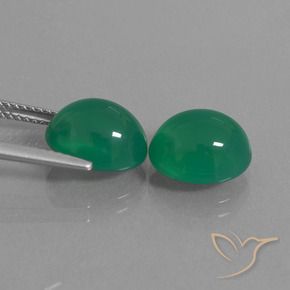 Agata naturale verde da 7,58 ct, taglio ovale, traslucido