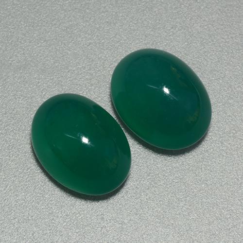 Agata naturale verde da 6,32 ct, taglio ovale, traslucido