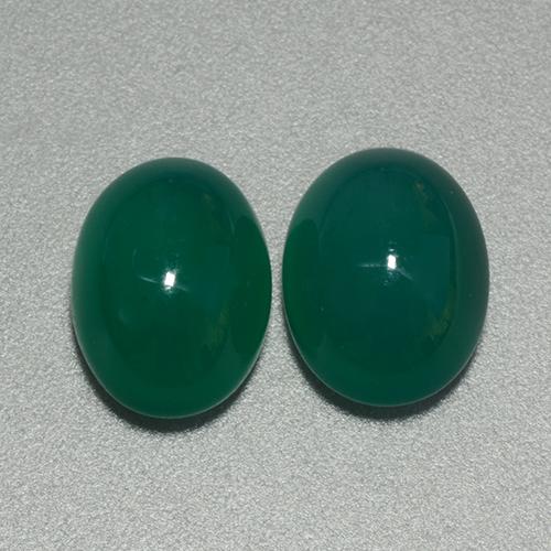 Agata naturale verde da 6,32 ct, taglio ovale, traslucido