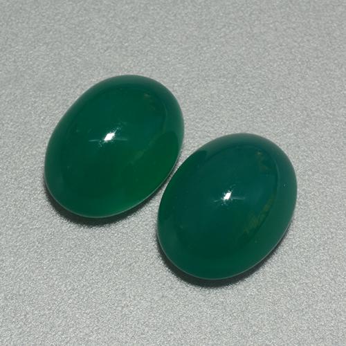 Agata naturale verde da 6,32 ct, taglio ovale, traslucido